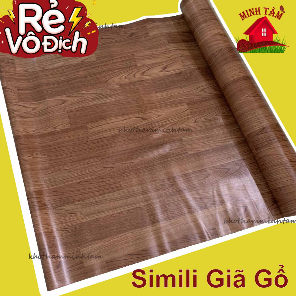 [Hỏa tốc HCM] Simili lót sàn nhựa giả gỗ, miếng dán sàn vân gỗ nhám, thảm trải sàn chống trượt dày 0