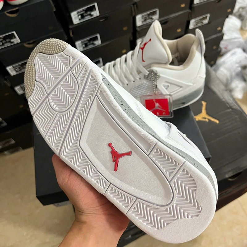 Siêu Phẩm Giày Thể Thao Sneaker JD 4 Trắng Xám Siêu Hot Cao Cấp Ảnh Thật + GIÀY JD 4 oreo “ tech  grey nam nữ cao cấp