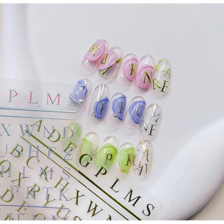 Sticker Chữ 3D dán nail tạo nổi