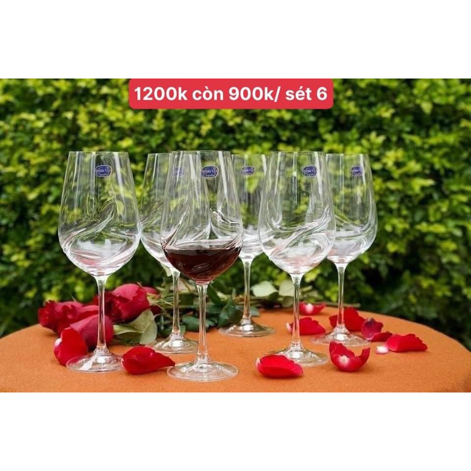 Set 6 ly vang Bohemia Turbulence (xoáy quanh ly) 550ml