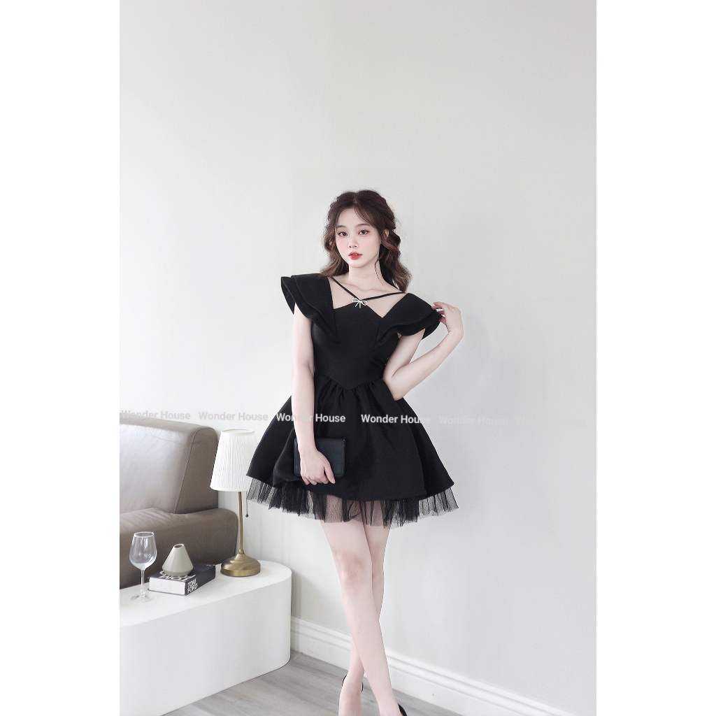 Đầm thiết kế Wonde House cổ yếm tay cánh tiên tiểu thư dự tiệc sang chảnh - Ruby Dress