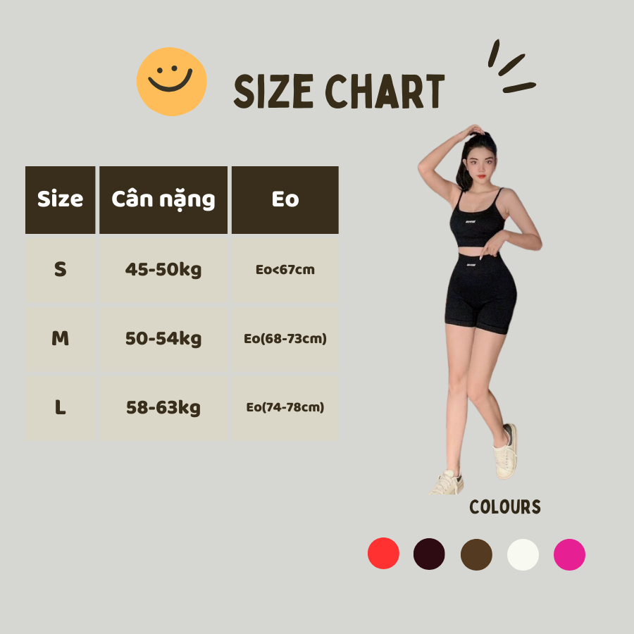 Bộ tập gym Botee , áo bra 2 dây quần đùi S20