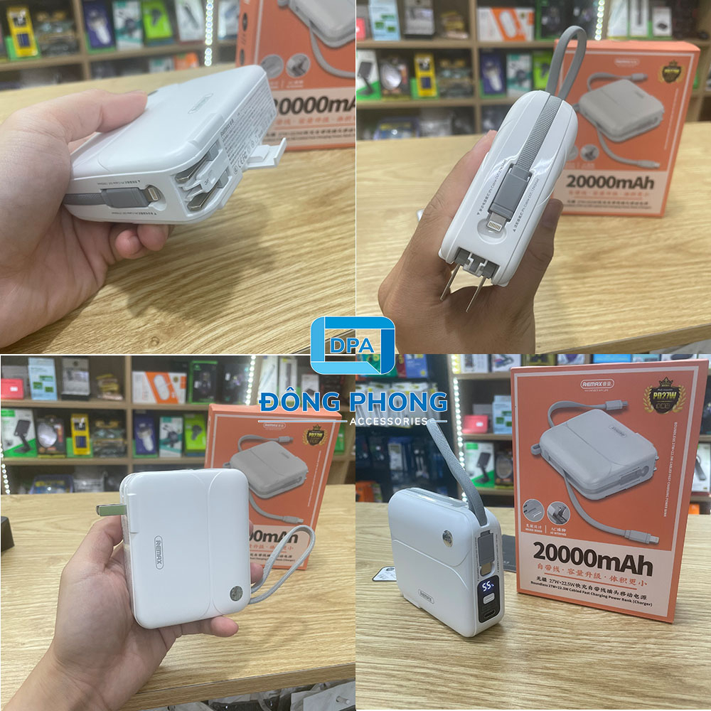 Pin Dự Phòng Remax RPP-553 20000mAh Chính Hãng Sạc Nhanh 27W Đa Năng