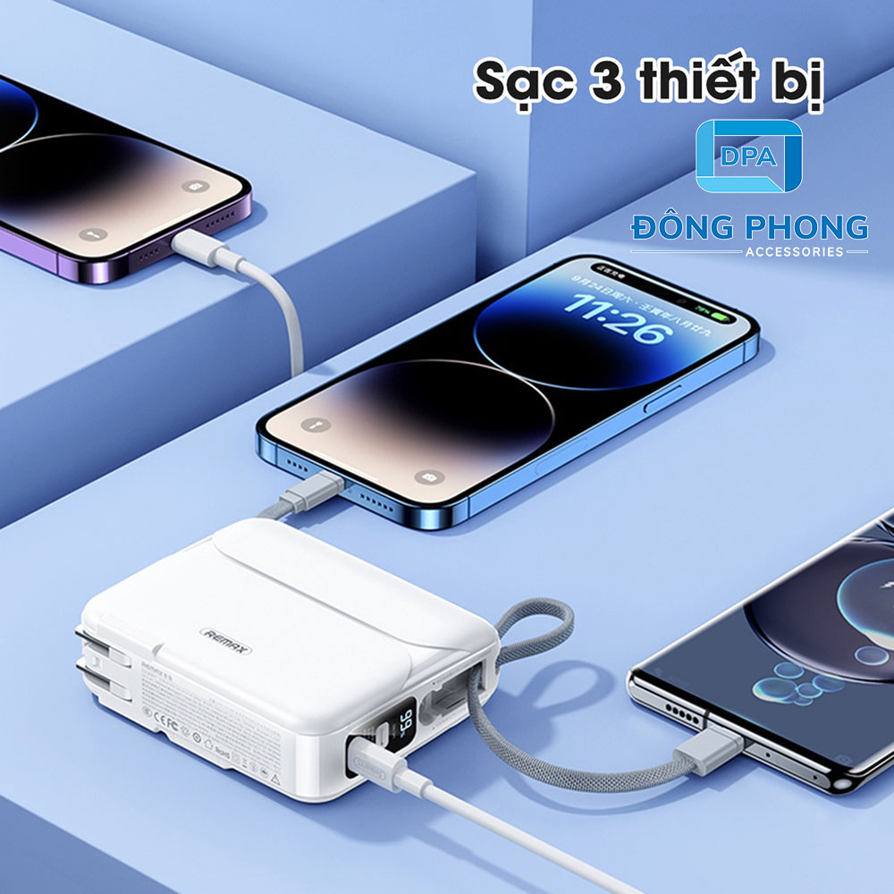 Pin Dự Phòng Remax RPP-553 20000mAh Chính Hãng Sạc Nhanh 27W Đa Năng