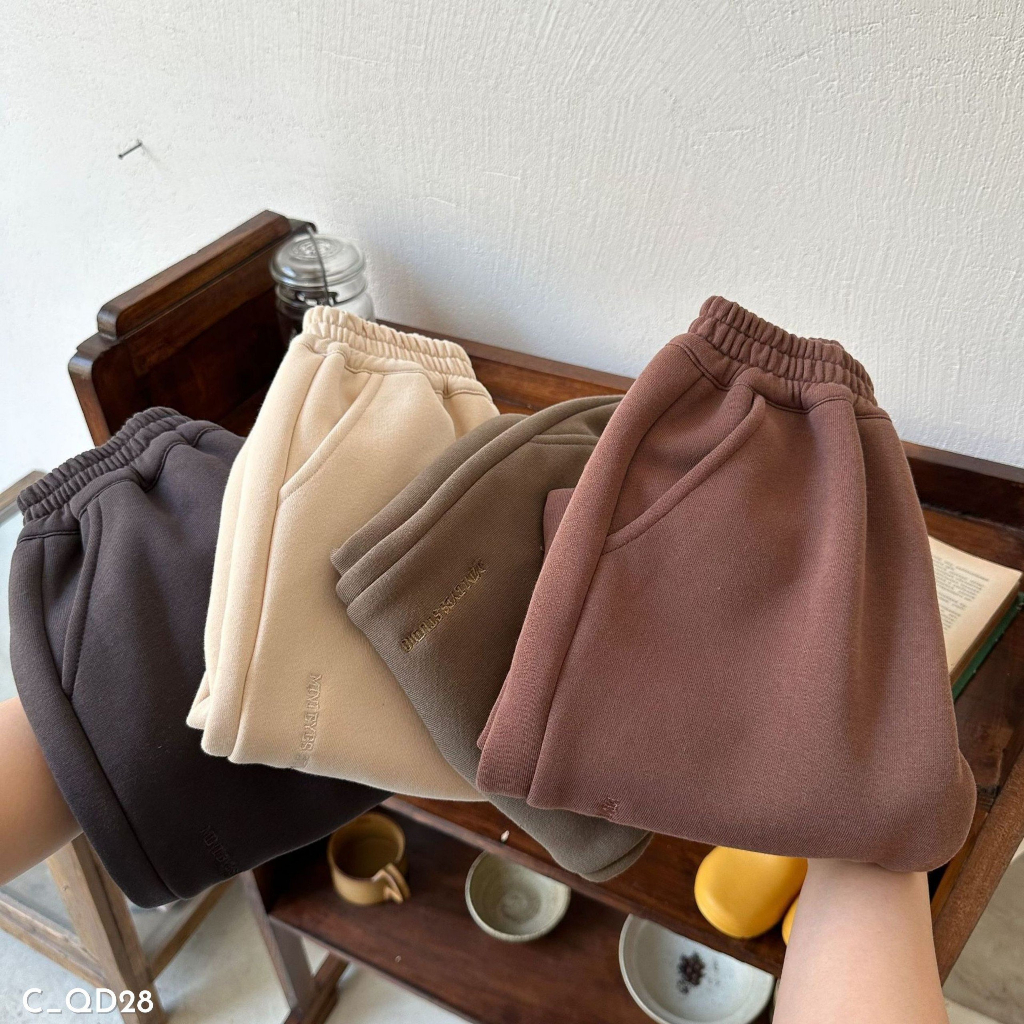 Quần dài nỉ cho bé trai EMBES KIDS , quần dài thu đông cho bé 11kg đến 31kg