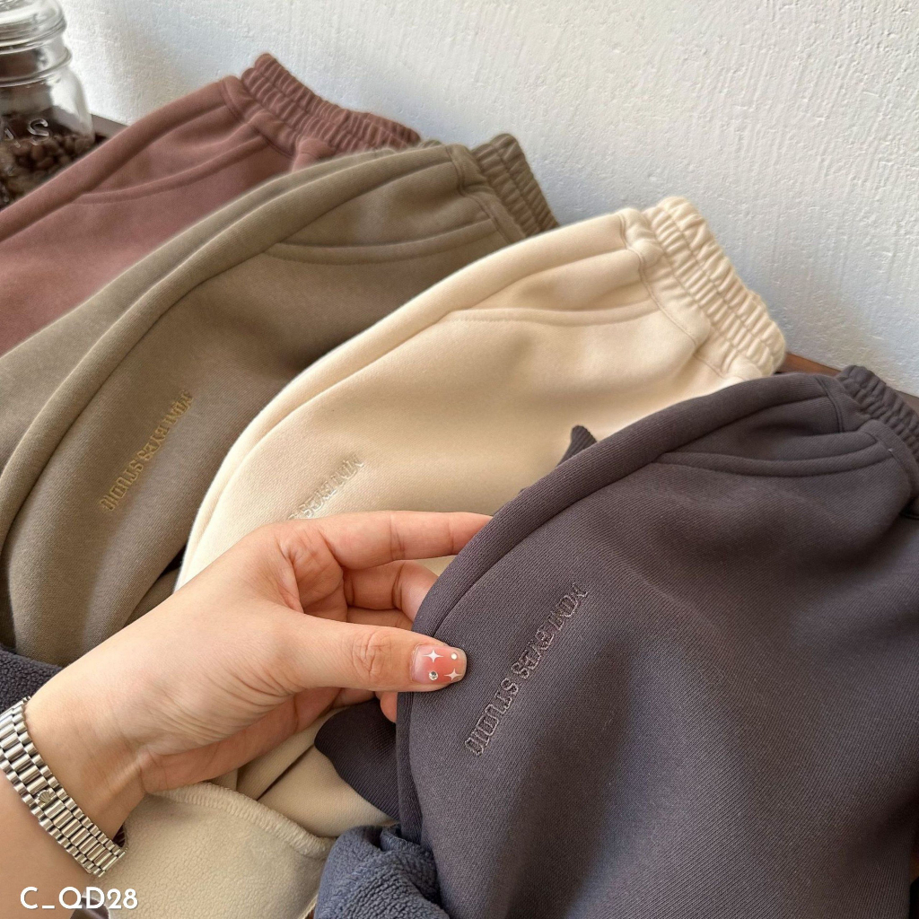 Quần dài nỉ cho bé trai EMBES KIDS , quần dài thu đông cho bé 11kg đến 31kg