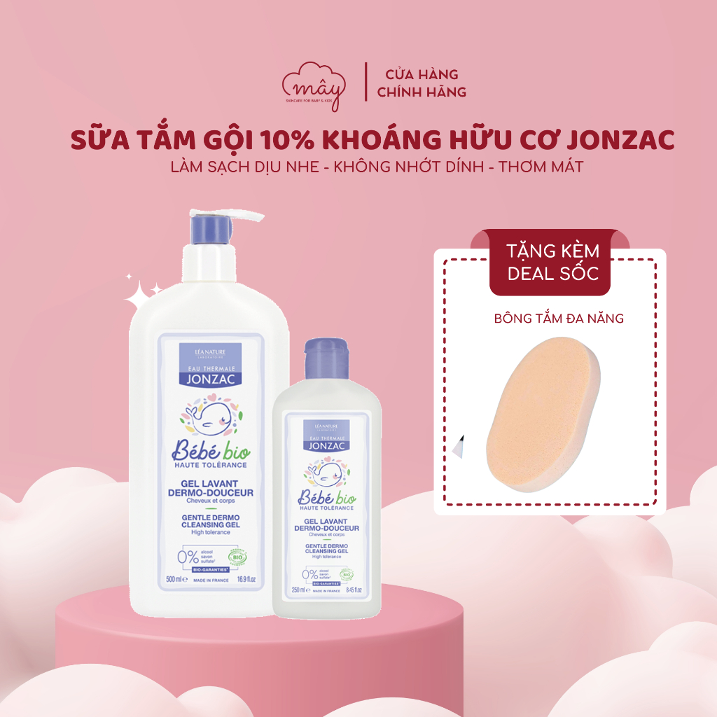 Sữa tắm gội 2in1 hữu cơ cho bé từ sơ sinh Eau Thermale Jonzac Gel Lavant