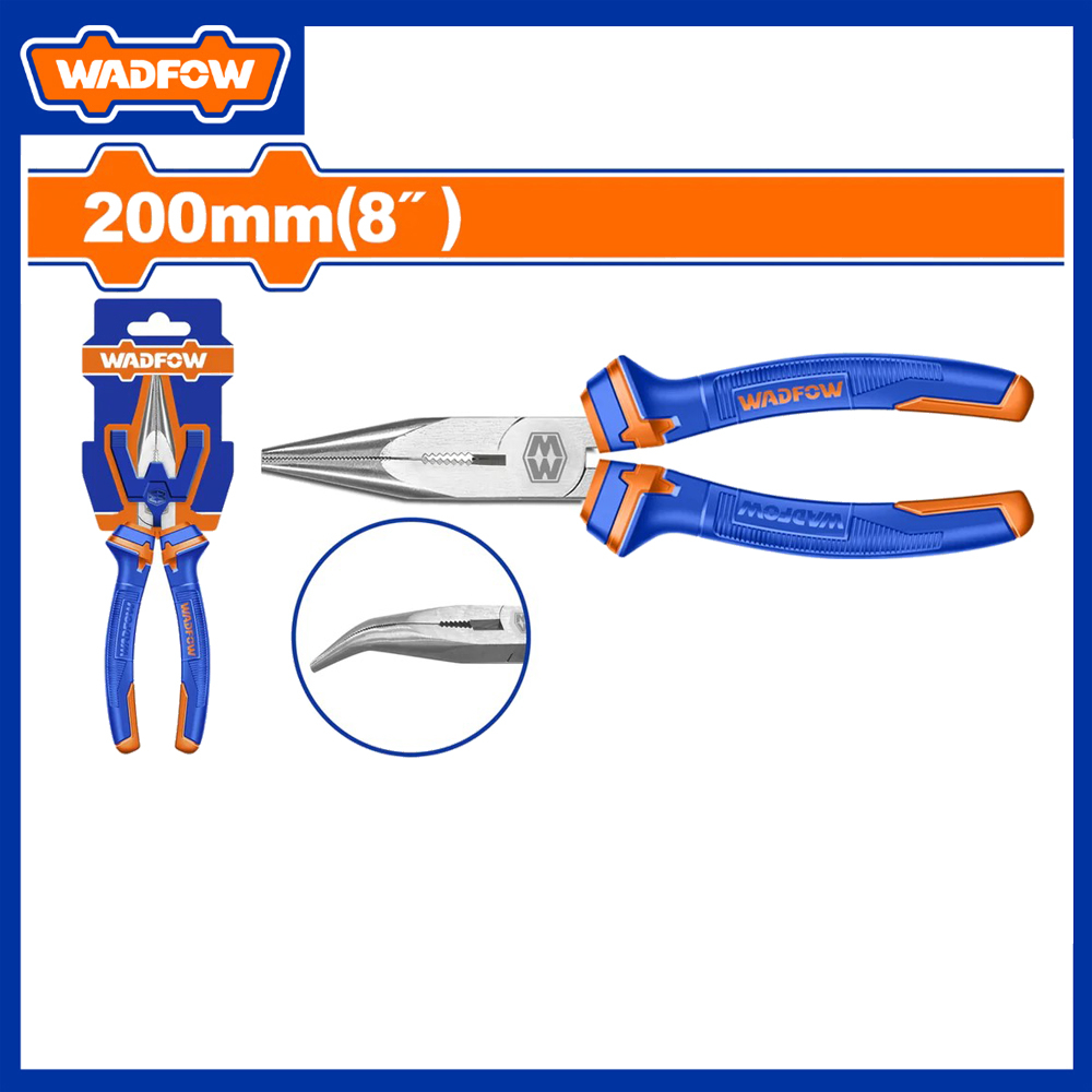 Kìm mũi nhọn mỏ cong 8"/200 WPL4C08 , 6''/160mm WPL4C06, Chất liệu thép carbon chống rỉ Wadfow