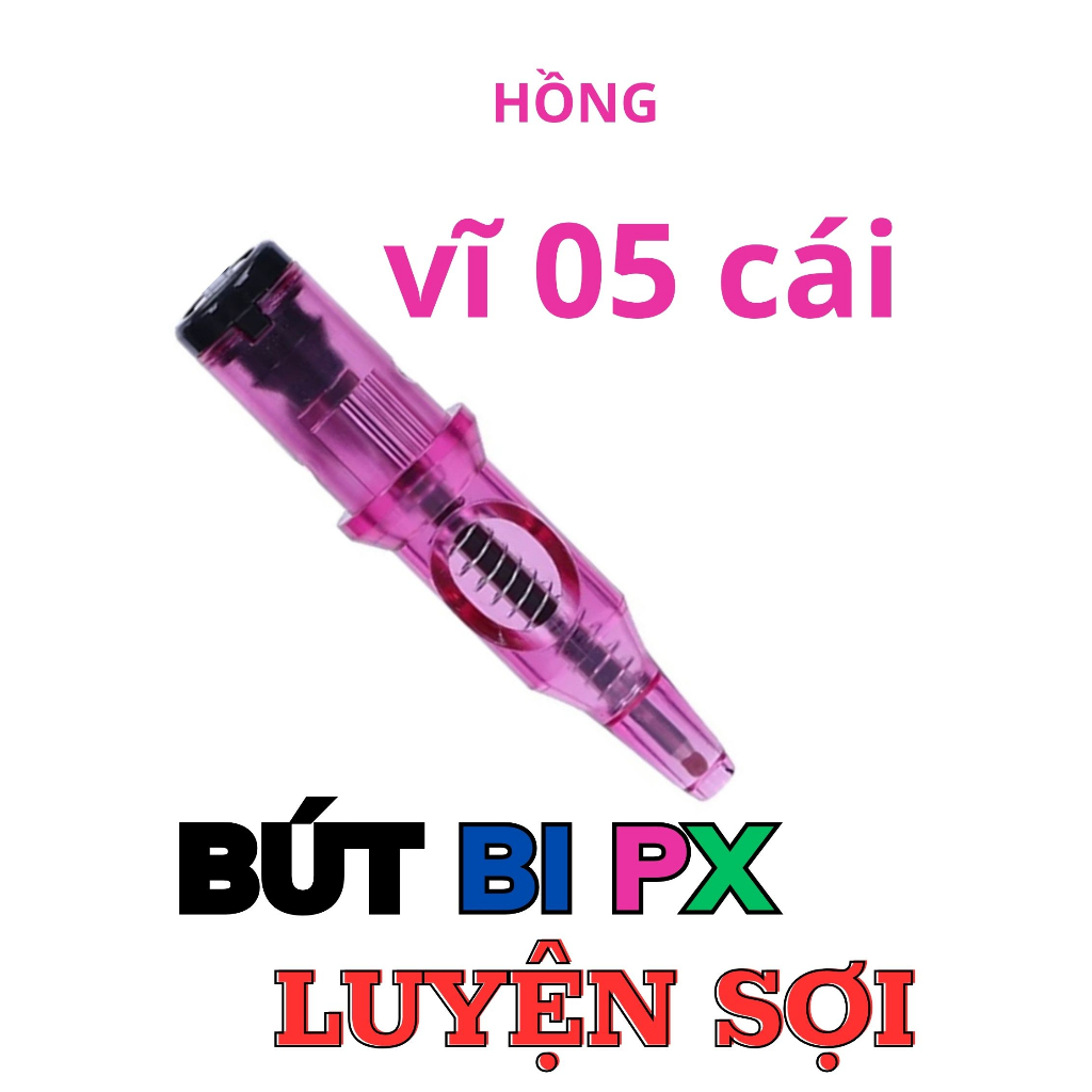 Bút Bi tích hợp Máy PEN Phun Xăm luyện Kéo Sợi Máy, Kéo Sợi Chân Mày trên Giấy Vẽ | Đủ màu Xanh, Đen, Đỏ, Hồng, Xanh Lá