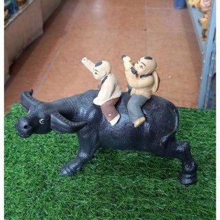 Tượng gốm 2 em bé chăn trâu.Kt 15x24cm