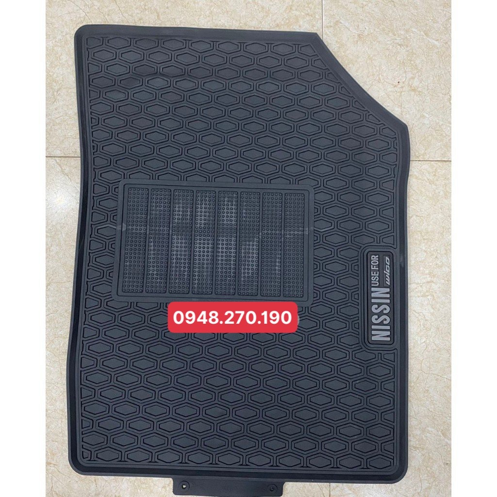 Thảm sàn cao su xe WIGO 2023 2024 màu đen, cao su đúc ko mùi