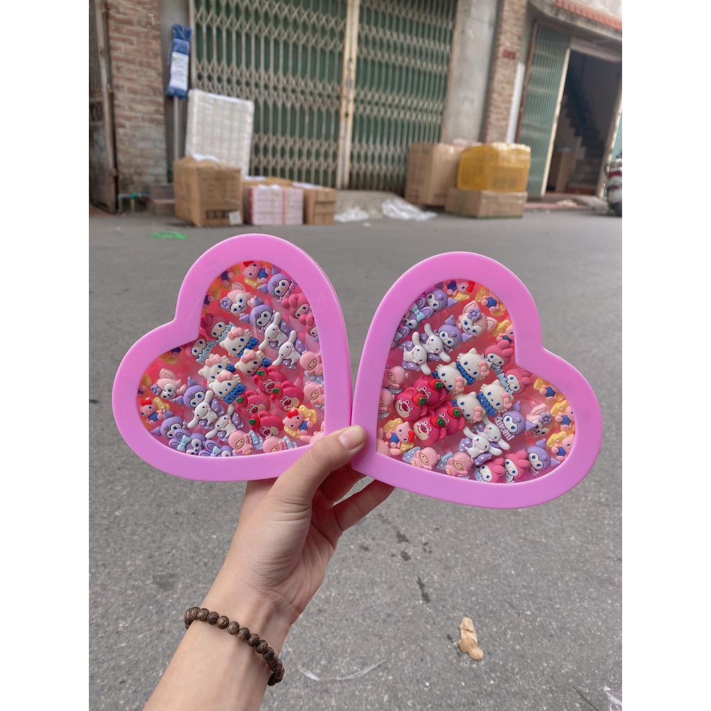 HỘP 36 NHẪN ĐỒ CHƠI HÌNH GẤU HỒNG, ELSA, BÚP BÊ SIÊU XINH CHO BÉ