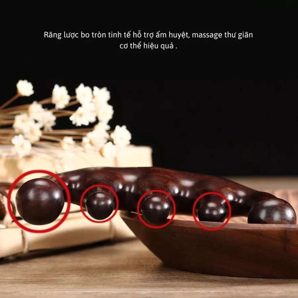 Lược Gỗ Đàn Hương, Giúp Tóc Vào Nếp, Massage Đầu, Cổ, Vai, Gáy