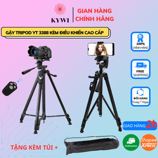 Gậy chụp ảnh 3 chân Tripod 3388 tích hợp Bluetooth, cây Livestream chụp ảnh tự sướng xoay 360 độ  – KYWI SHOP