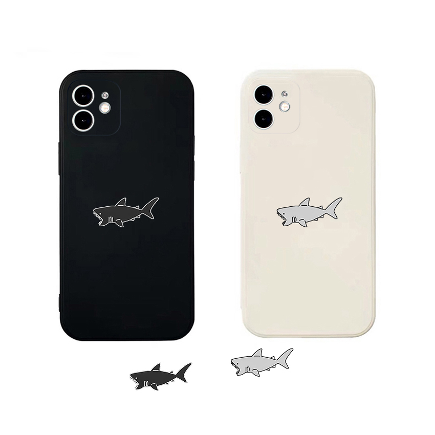 Ốp Lưng Iphone Viền Cạnh Vuông In Hình Cá Mập Bảo Vệ Camera Cho Iphone 6/7/8/x/xs/11/12/13/14/pro/promax/plus - SenCase