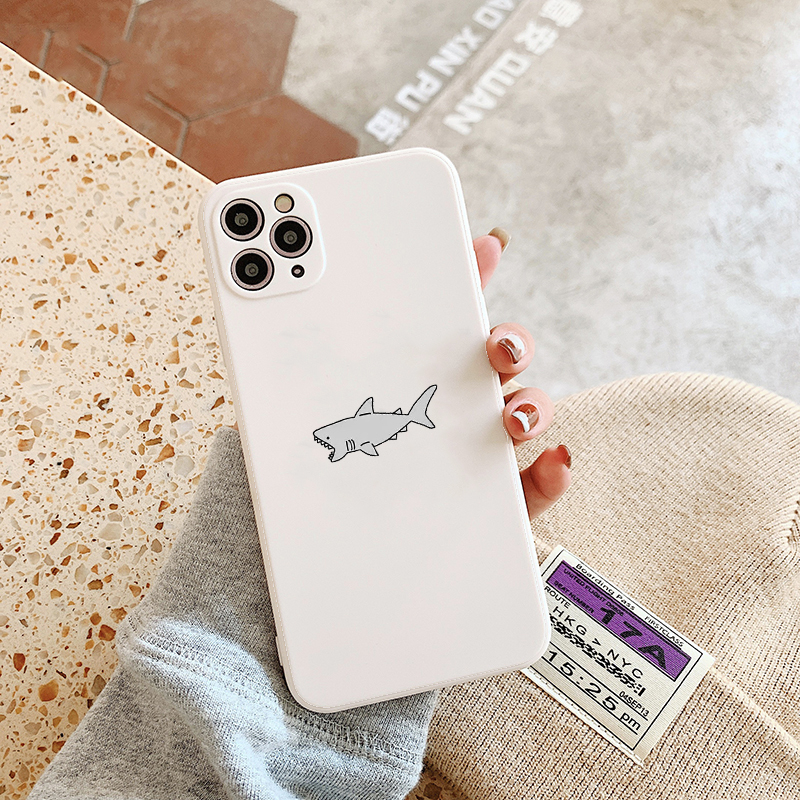 Ốp Lưng Iphone Viền Cạnh Vuông In Hình Cá Mập Bảo Vệ Camera Cho Iphone 6/7/8/x/xs/11/12/13/14/pro/promax/plus - SenCase