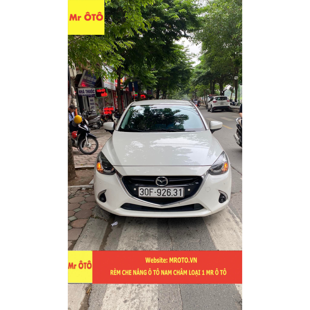 Rèm Che Nắng Xe Mazda 2 Loại 1 Mr.OTO. Bảo Hành 24 tháng. Cam Kết Chuẩn Khít Theo Xe