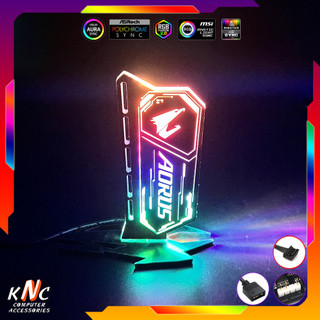 Giá Đỡ Chống Xệ VGA Dạng Đứng Hình Aorus Led 5v ARGB Đồng Bộ Hub Coolmoon Tomato Xigmatek VSP - Hàng Fullbox