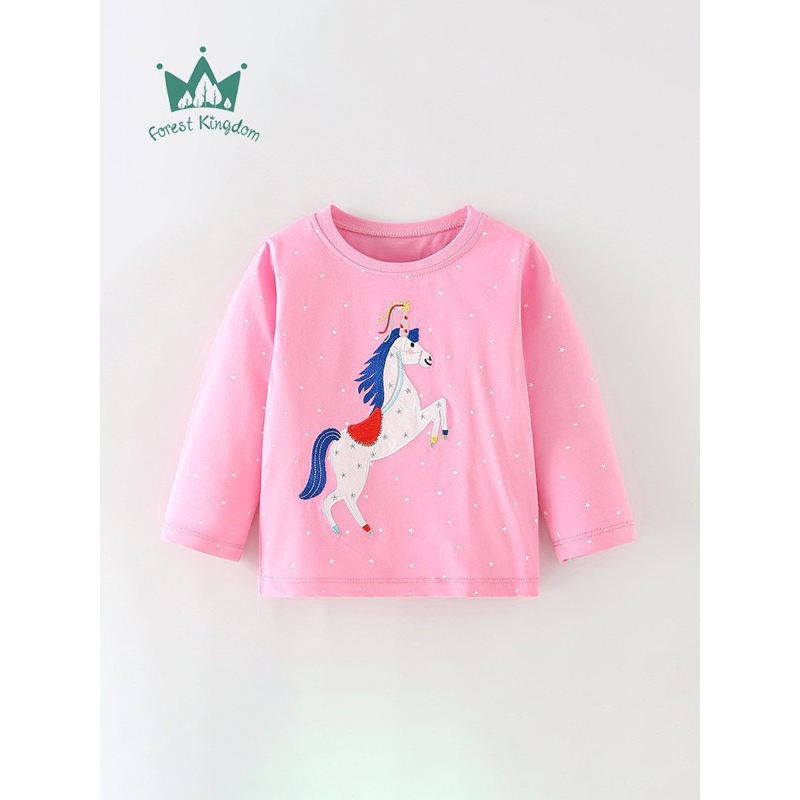 Áo phông cotton dài tay bé gái nhiều hình xinh xắn dễ thương quảng châu cao cấp