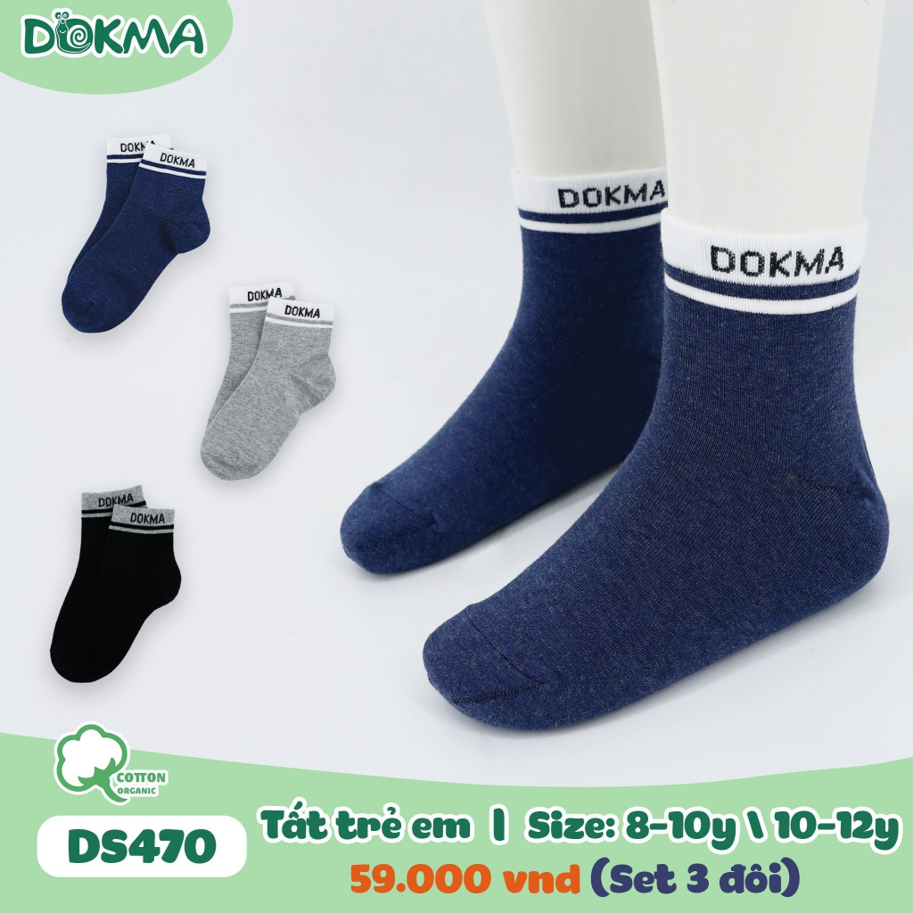 Set 3 tất trẻ em kids Dokma (8-12Y, nhiều mẫu shop giao ngẫu nhiên)