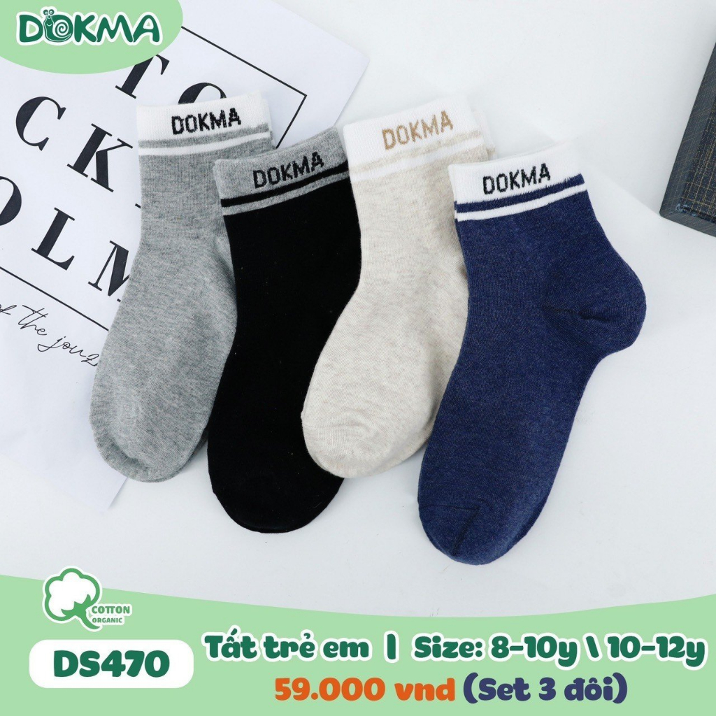 Set 3 tất trẻ em kids Dokma (8-12Y, nhiều mẫu shop giao ngẫu nhiên)