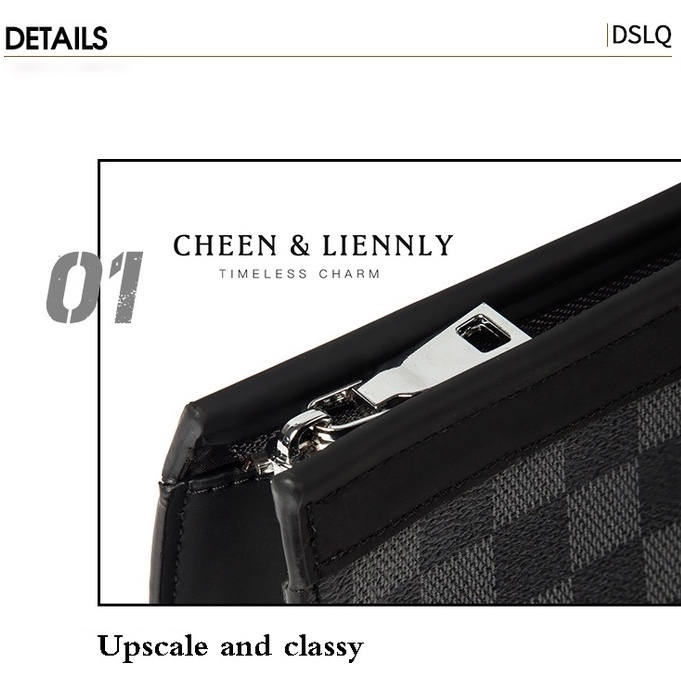 Cheenlisy  Da thật Ví da cầm tay bản to thời trang mới cho nam Cặp xách công sở