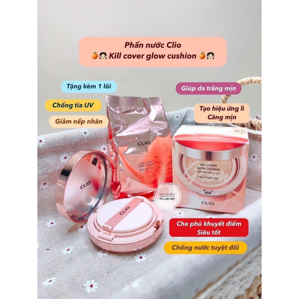 PHẤN NƯỚC CLIO KILL COVER GLOW CUSHION SPF50+ PA++++