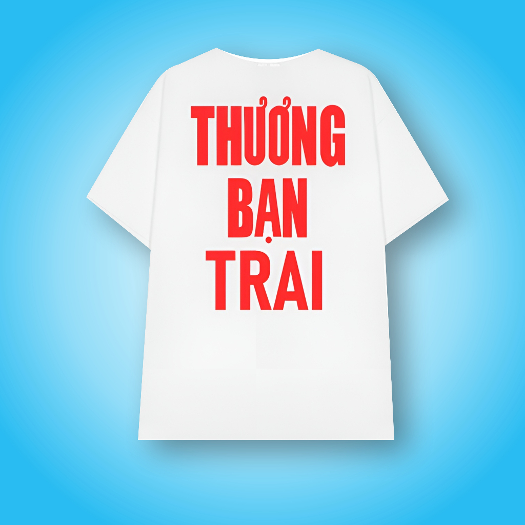 Áo Phông tay lỡ THƯƠNG BẠN TRAI Hottrend , Áo nam nữ From rộng co dãn 4 chiều - TBT FAMINO