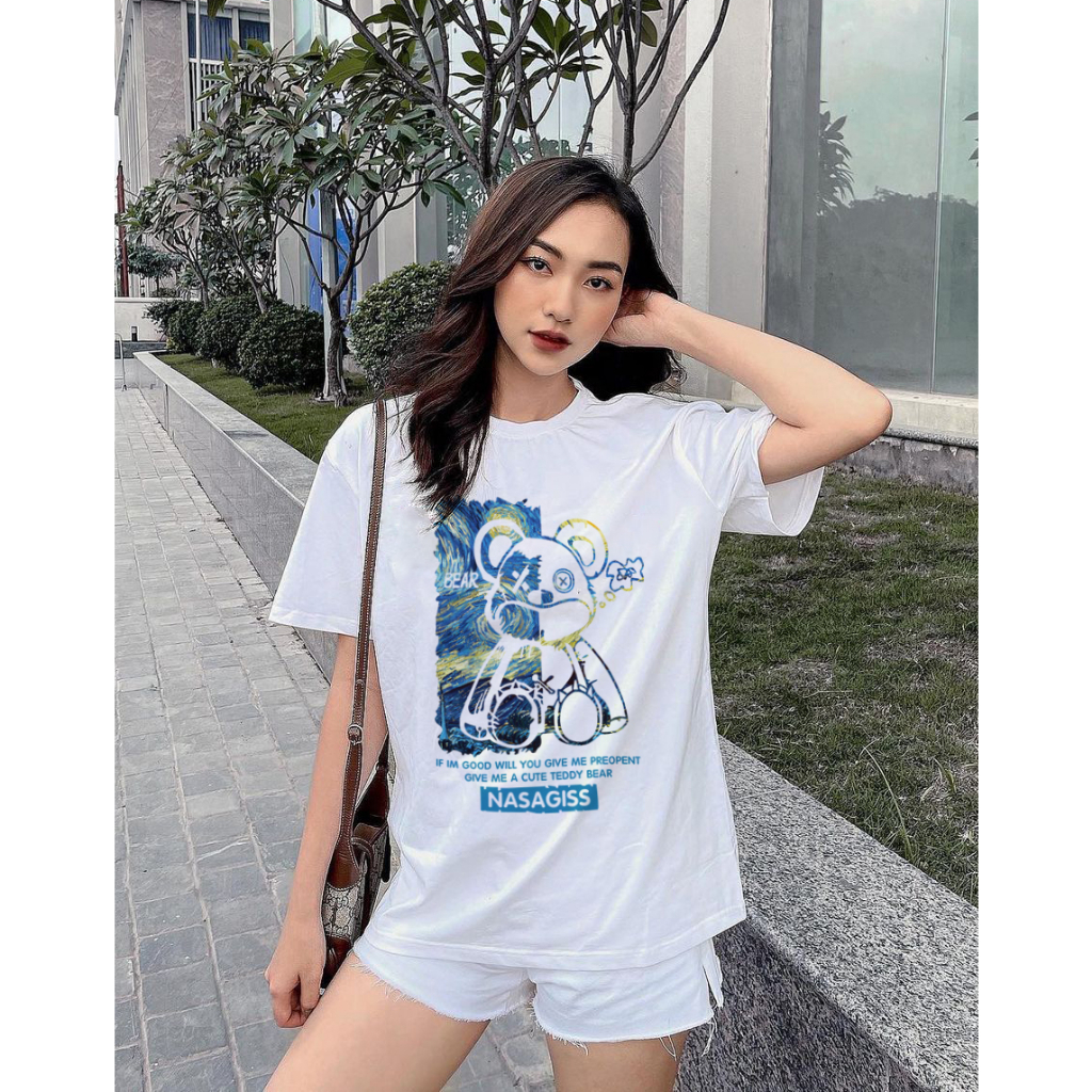 Áo thun local brand LAEMAO form rộng chất cotton họa tiết TEDDYNASA