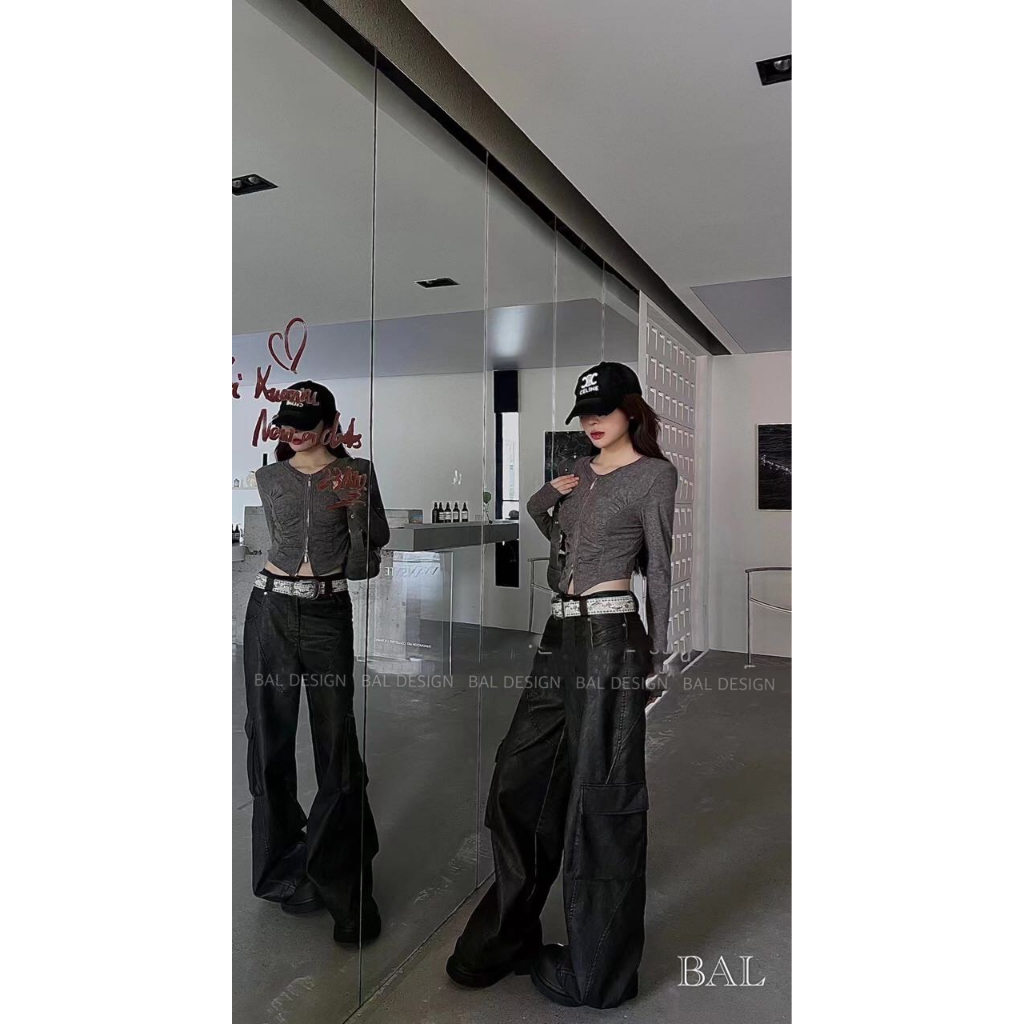 Áo len crop dài tay hàng QC 2 màu cực chất