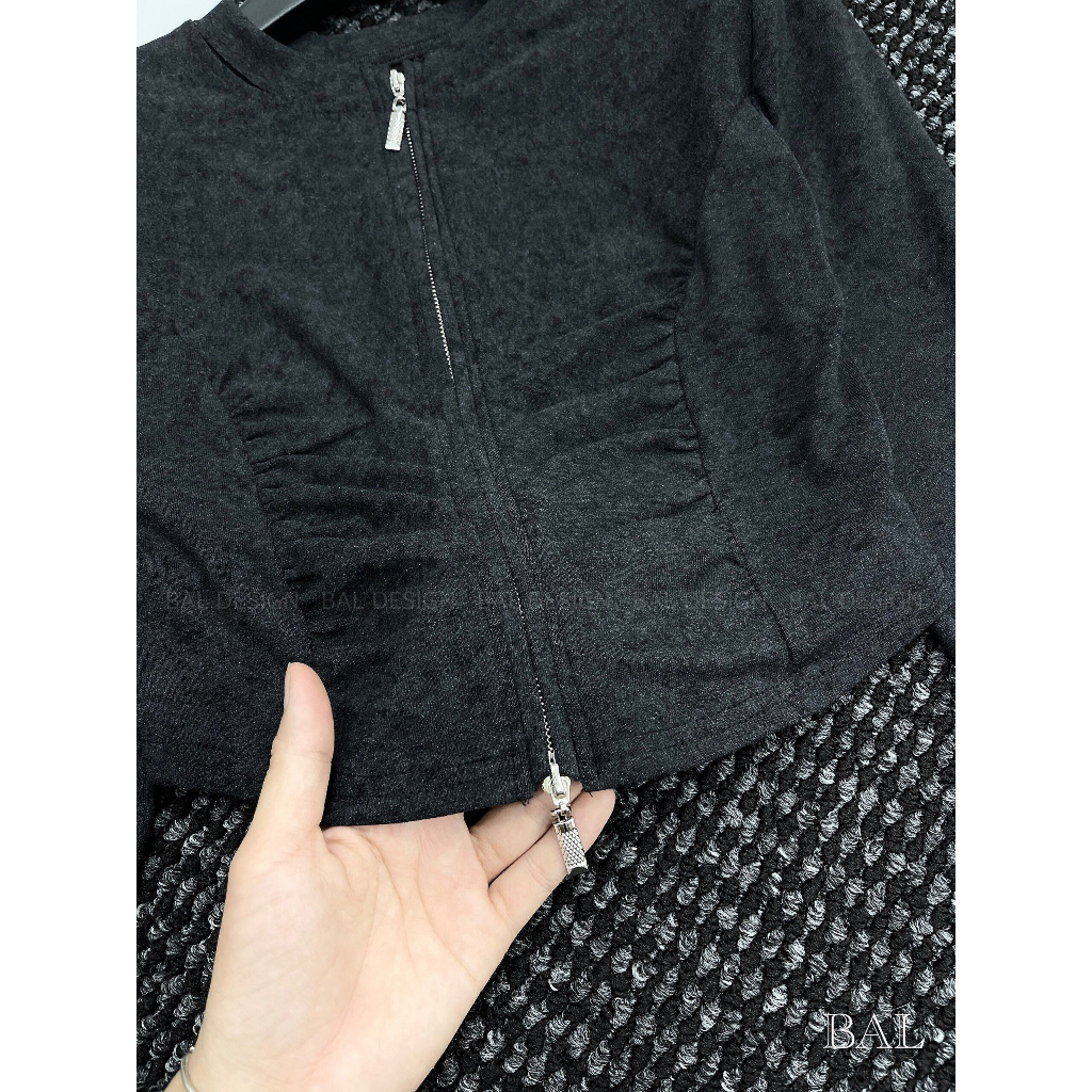 Áo len crop dài tay hàng QC 2 màu cực chất