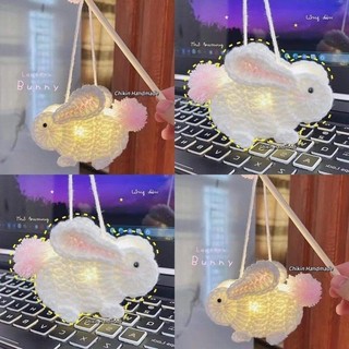 (Hàng Có Sẵn)Lồng đèn Thỏ Len Handmade Kèm Đèn Led