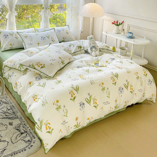 Chăn ga gối cotton vintage, chăn thu đông hàng cao cấp