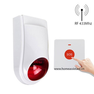 Bộ nút bấm báo động khẩn cấp báo cháy không dây sóng RF 433Mhz FSO02