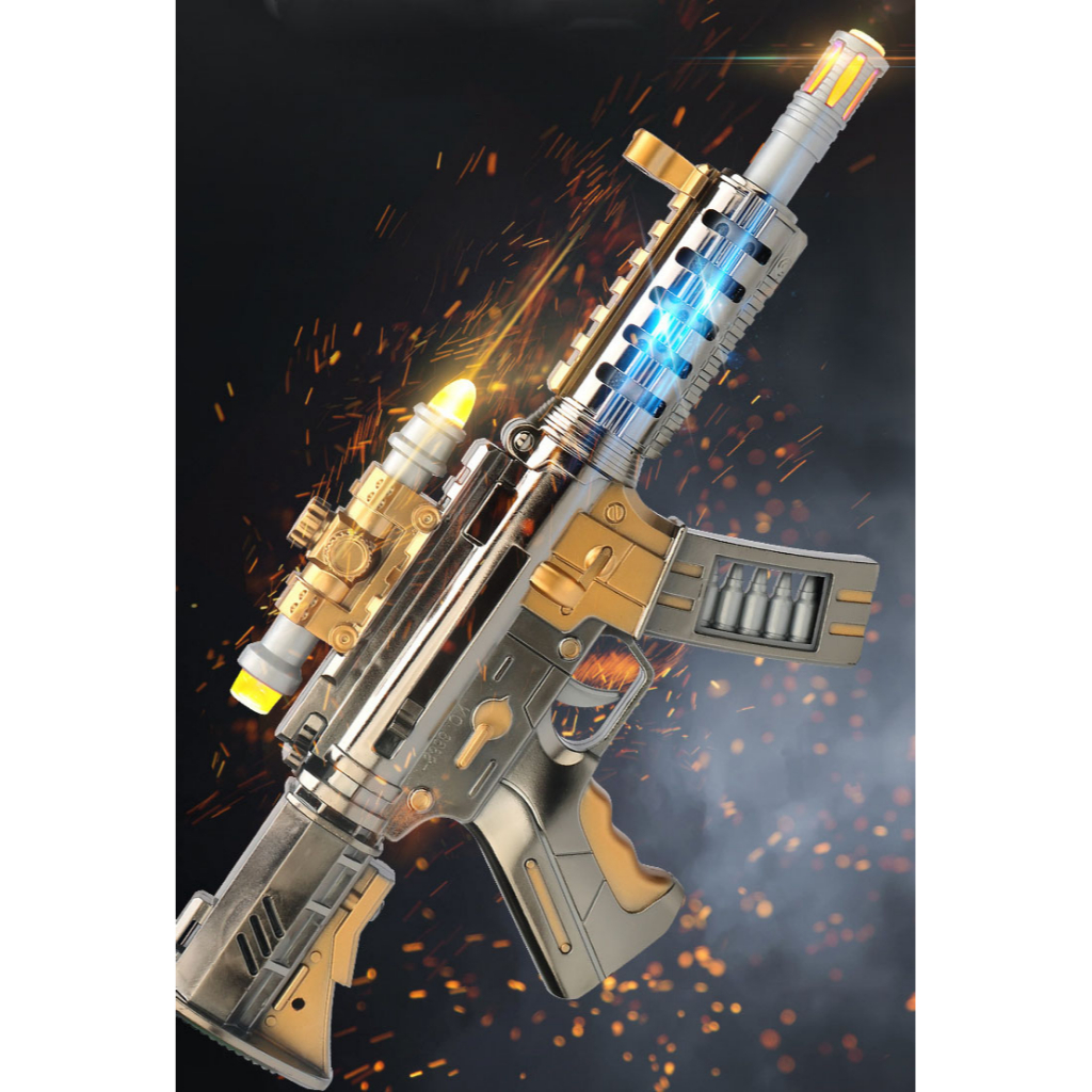 Súng pin đồ chơi có đèn và nhạc ,đồ chơi vận động vui nhộn cho bé trai, đồ chơi trẻ em siêu bền có kèm pin