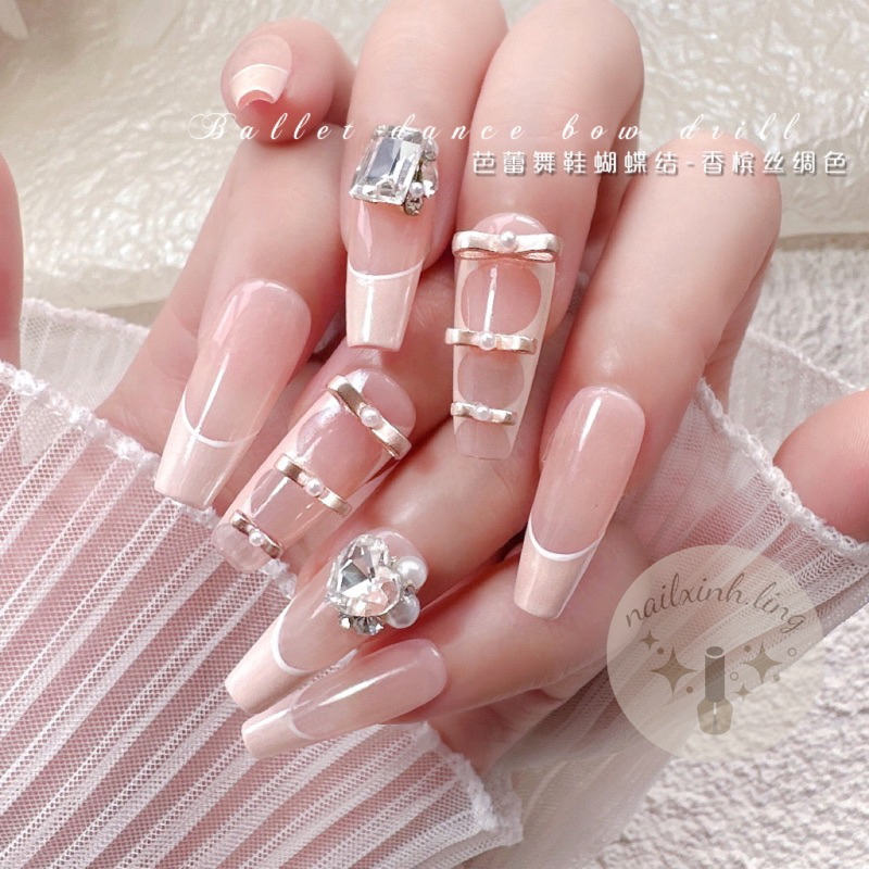 Charm Nơ Kim Loại Sơn Tĩnh Điện 6 Kiểu Đủ Màu Hot Trend Gắn Móng C1/ Phụ Kiện Trang Trí Móng Tay Nơ Ballet Xinh Xắn