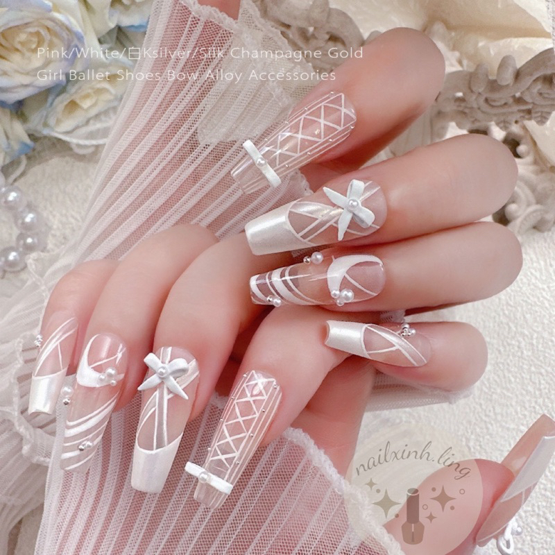 Charm Nơ Kim Loại Sơn Tĩnh Điện 6 Kiểu Đủ Màu Hot Trend Gắn Móng C1/ Phụ Kiện Trang Trí Móng Tay Nơ Ballet Xinh Xắn