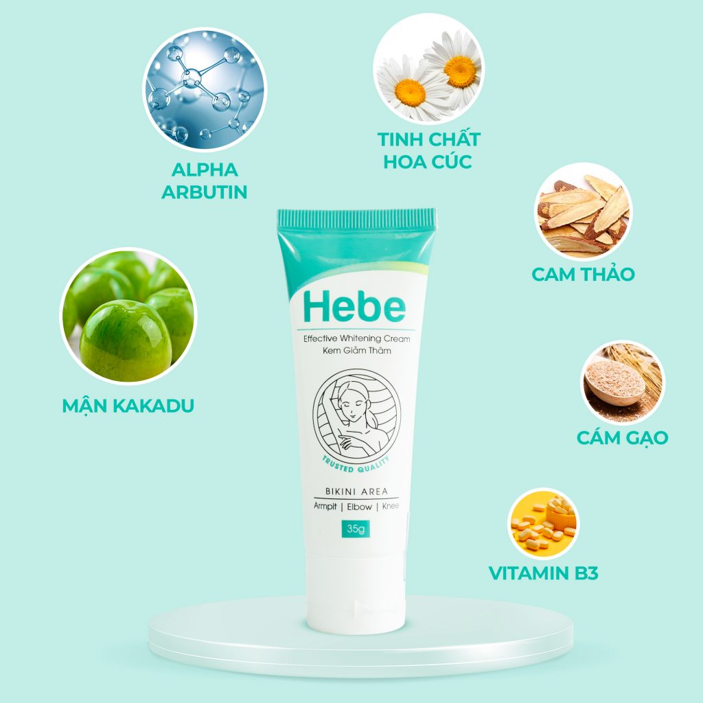 Kem dưỡng trắng giảm thâm nách Alpha arbutin HEBE dưỡng sáng da vùng bikini, mông, khuỷu tay, đầu gối NEOSKIN 35g