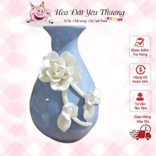Lọ hoa đắp hoa nổi 3D cao cấp