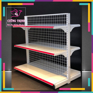  Kệ siêu thị đôi   Cao 1m5 x dài 1m2 x Rộng 70cm  x 3 tầng giá rẻ 