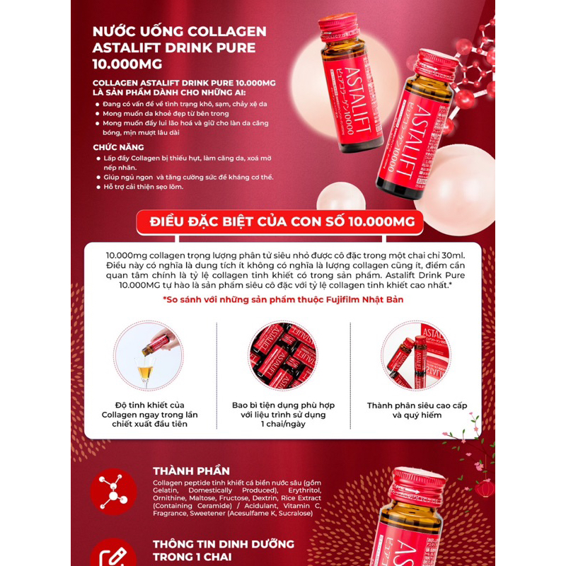 Collagen Astalift dạng nước 10000mg Astalift Drink Pure Collagen