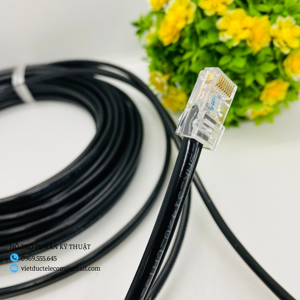 Dây Cáp Mạng Ngoài Trời Chuyên Dùng Cho Camera, Lõi đồng nguyên chất 24AWG 0.5mm, Có cáp chịu lực Siêu Bền.....