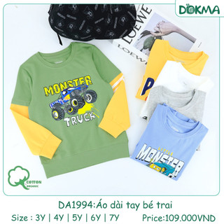 Dokma Áo cổ tròn dài tay bé trai 3-7Y DA1994
