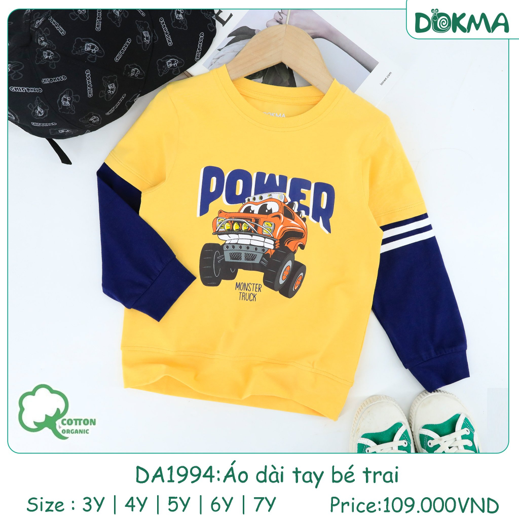 Dokma Áo cổ tròn dài tay bé trai 3-7Y DA1994