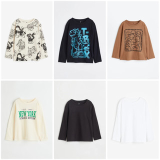 Áo thun cotton dài tay thu đông bé trai lớn kids HM Auth chính hãng