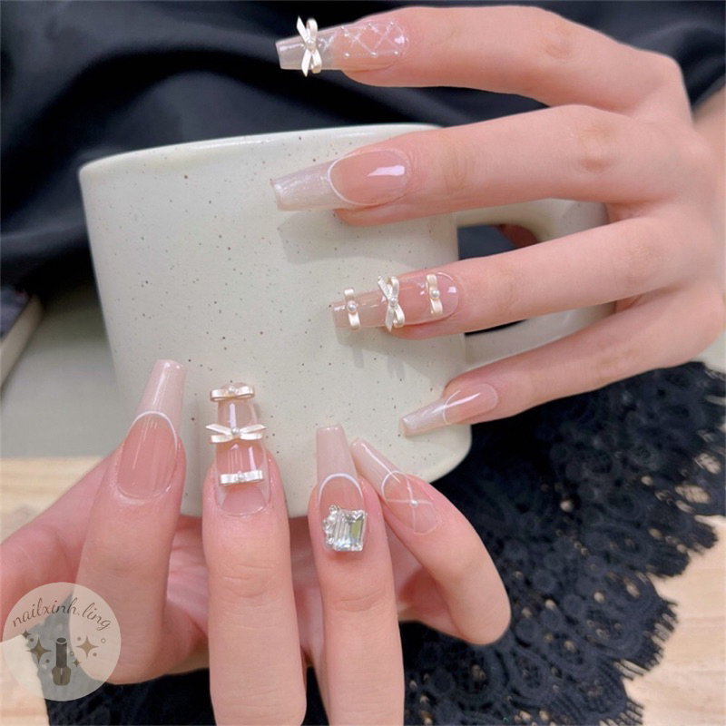 Charm Nơ Kim Loại Sơn Tĩnh Điện 6 Kiểu Đủ Màu Hot Trend Gắn Móng C1/ Phụ Kiện Trang Trí Móng Tay Nơ Ballet Xinh Xắn