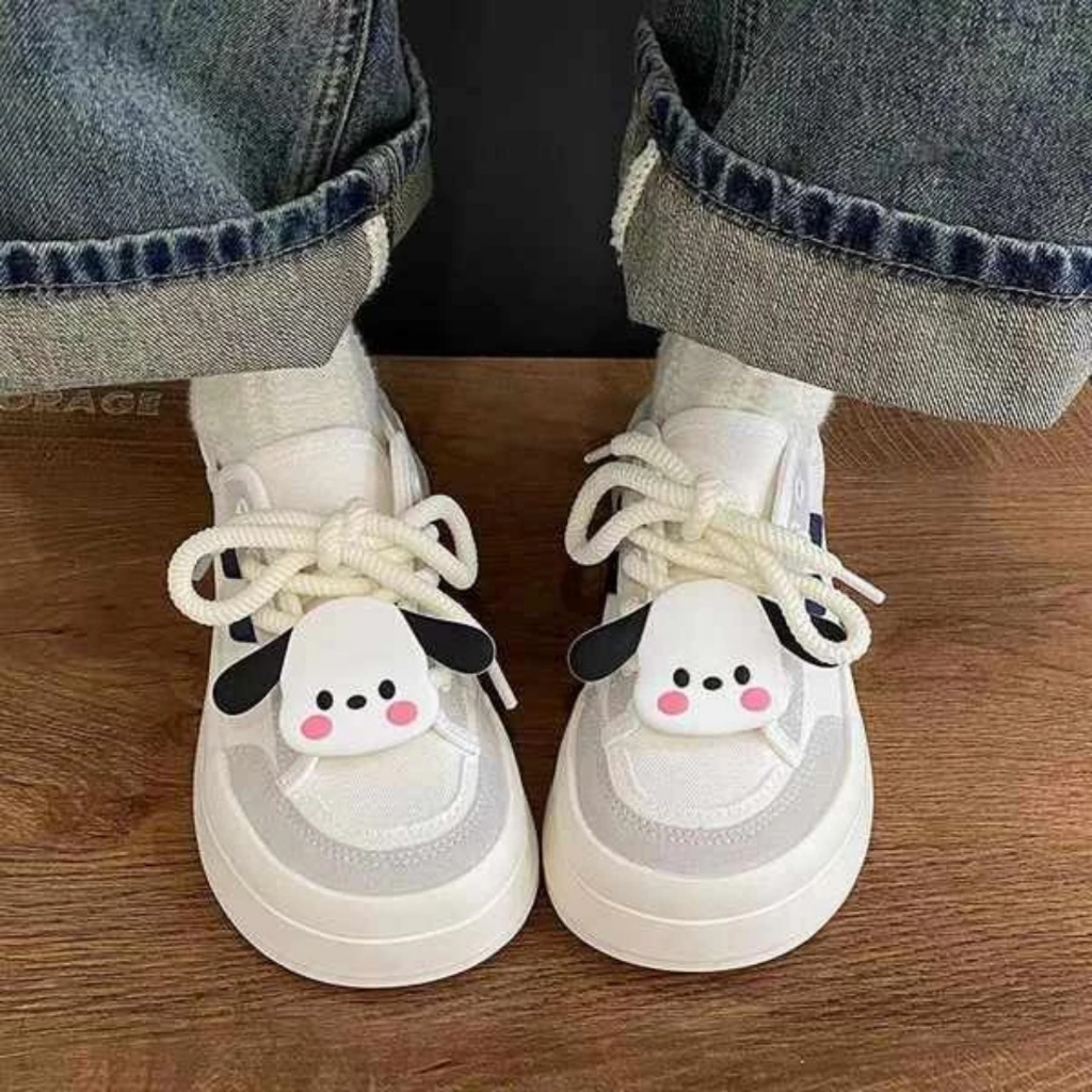 Giày thể thao nữ, Giày Sneaker vải Canvas kèm sticker dễ thương mẫu mới nhất 2023 !