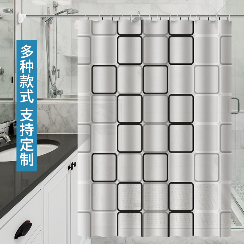 Rèm Phòng Tắm Treo Chống Nước Họa Tiết Đẹp 180x180cm