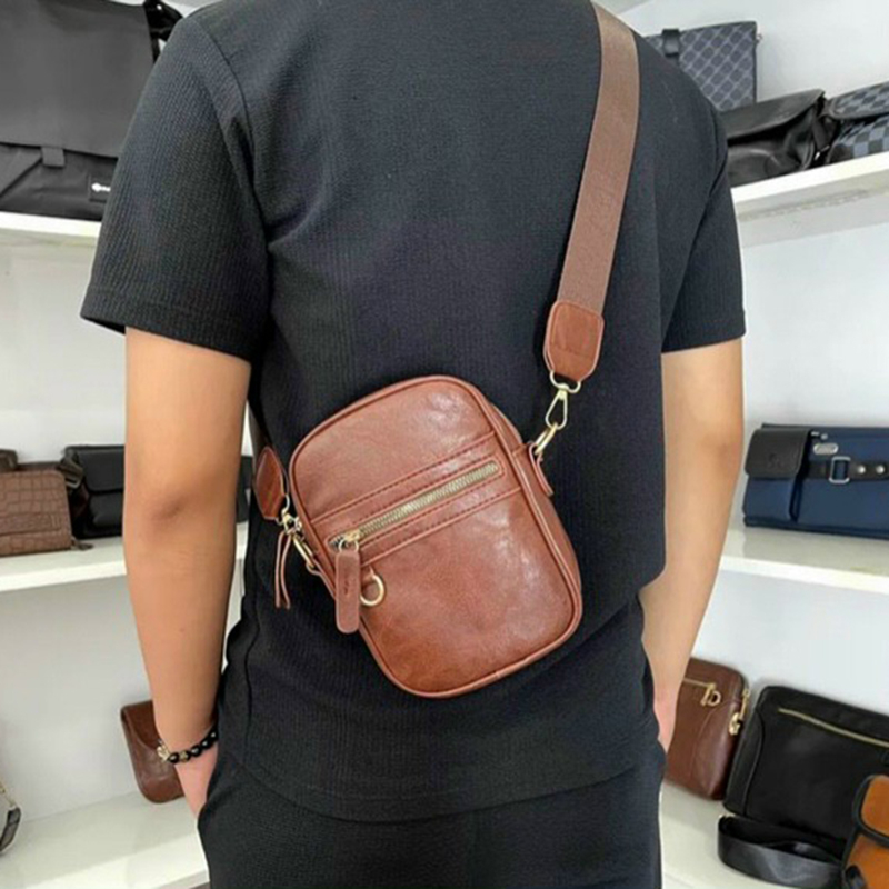 Túi Xách Nam túi xách da bò mini bag - phong cách đơn giản tinh tế. Mã T 11