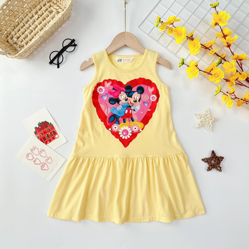 Đầm Thun Sát Nách Cho Bé 12-38kg, Chất Thun Cotton VNXK